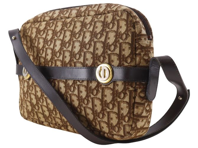 Borsa a tracolla Christian Dior Trotter in tela marrone - vista 2
