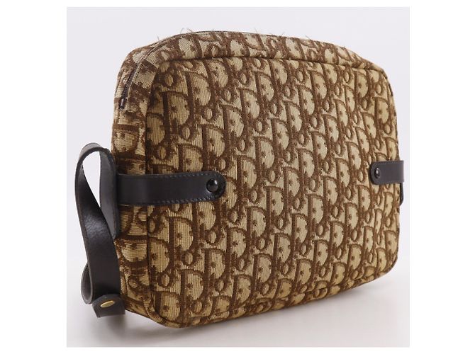 Borsa a tracolla Christian Dior Trotter in tela marrone - vista 3