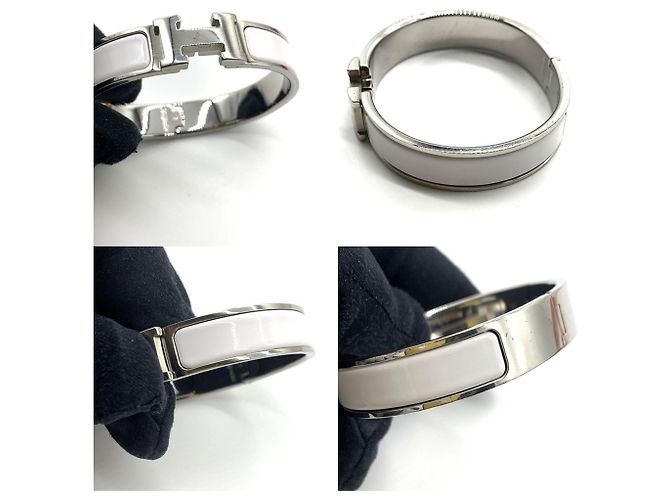 Pulsera de esmalte Click H de Hermès Plata - vista 4