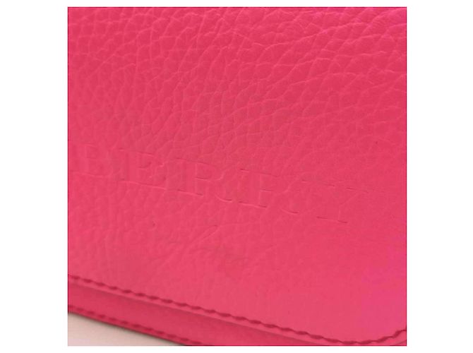Borsa a tracolla in pelle rosa neon Burberry - vista 4