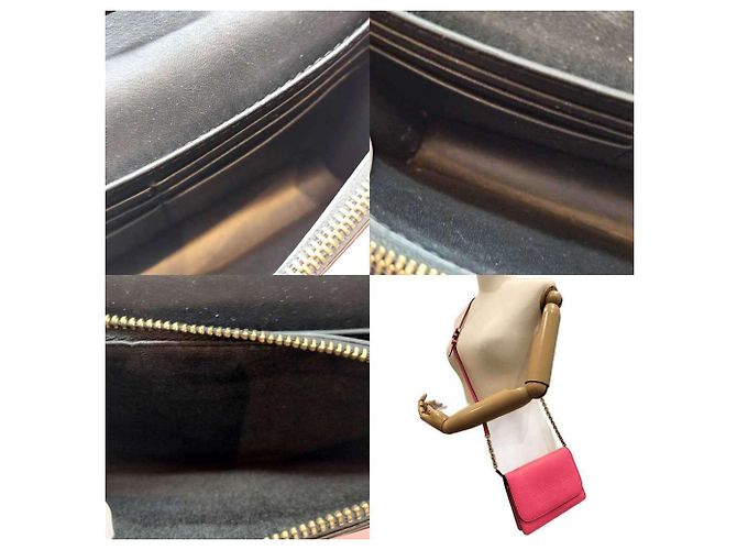 Borsa a tracolla in pelle rosa neon Burberry - vista 8