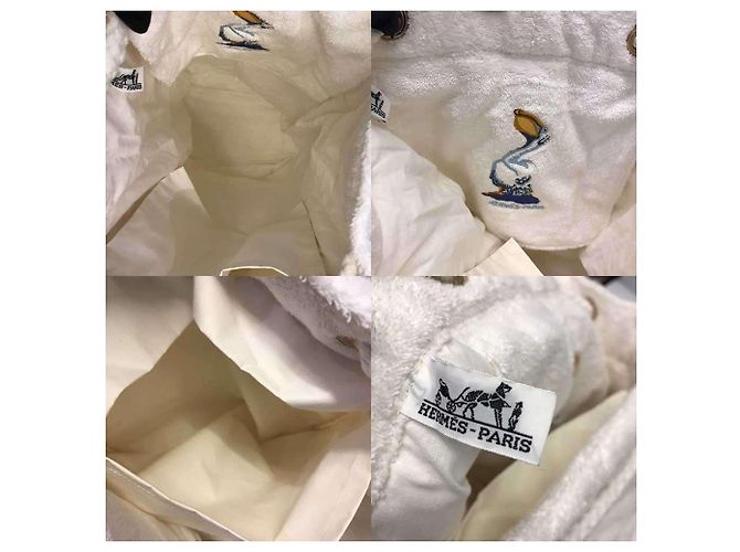 Hermès Borsa a tracolla in spugna bianca Hermes Bianco - vista 5