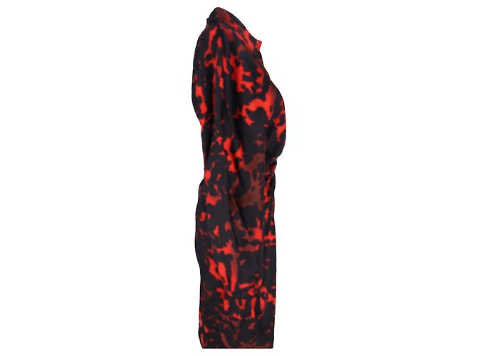 Abito arricciato stampato Dries Van Noten in raso multicolore - vista 2