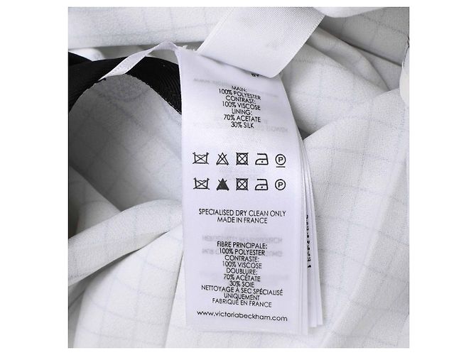 Falda midi plisada con estampado de cuadros Victoria Beckham en poliéster blanco - vista 7