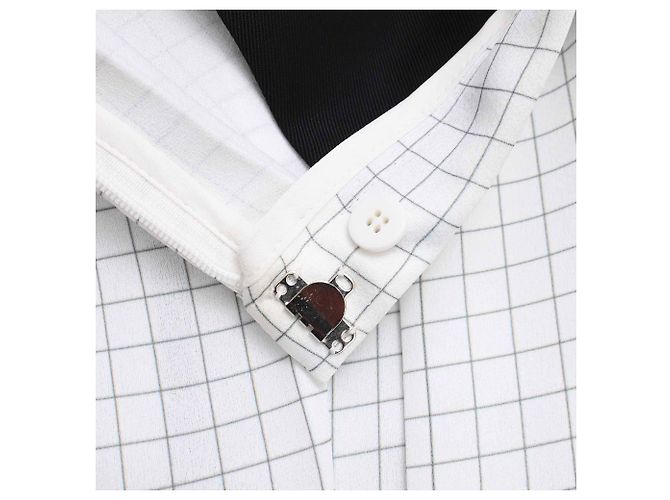 Falda midi plisada con estampado de cuadros Victoria Beckham en poliéster blanco - vista 9