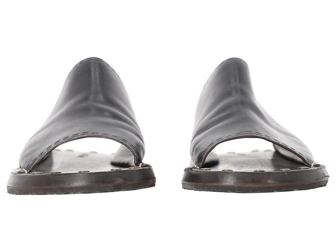 Sandali slide See by Chloé in pelle nera con borchie Nero - vista 3