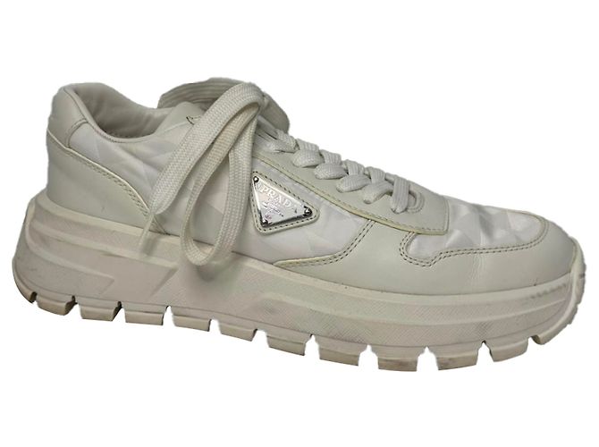 Sneakers Prada Prax 01 in pelle bianca Bianco - vista 3