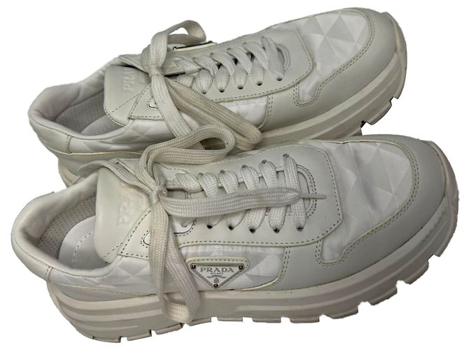 Sneakers Prada Prax 01 in pelle bianca Bianco - vista 5