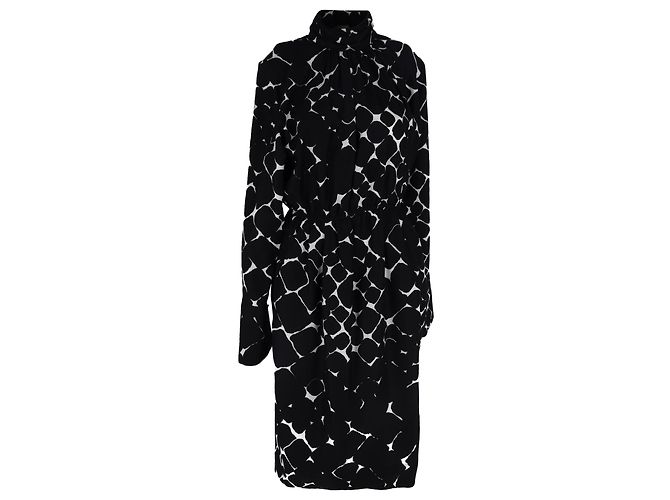 Abito midi con collo alto in seta nera Marc Jacobs Nero - vista 3