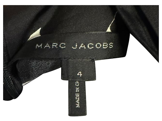 Abito midi con collo alto in seta nera Marc Jacobs Nero - vista 7