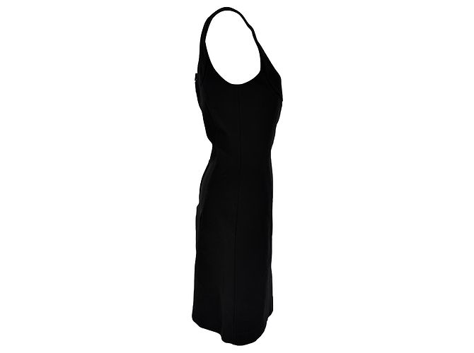 Mini abito Dolce & Gabbana con scollo quadrato in viscosa nera Nero - vista 3