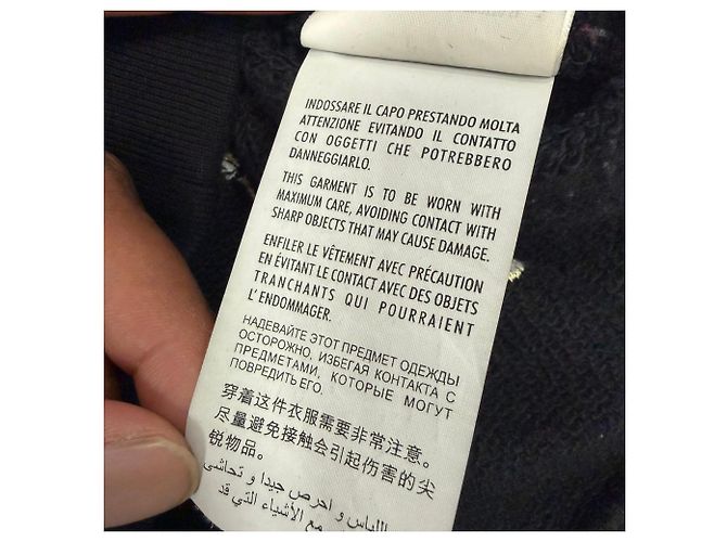Felpa con cappuccio e zip Gucci con logo ricamato in cotone nero - vista 12