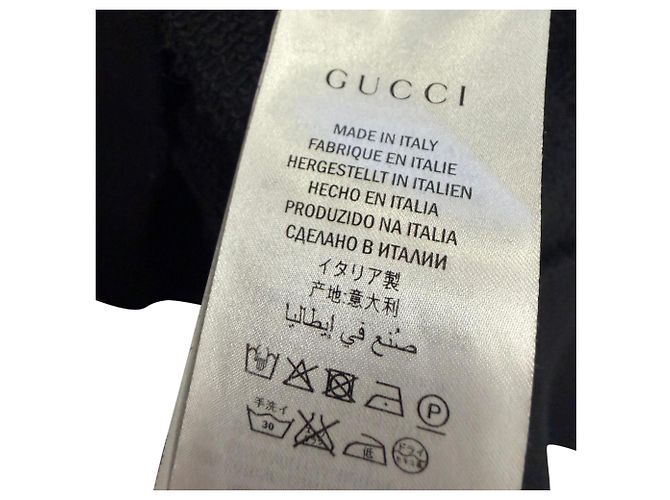 Felpa con cappuccio e zip Gucci con logo ricamato in cotone nero - vista 7