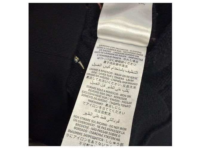Felpa con cappuccio e zip Gucci con logo ricamato in cotone nero - vista 9