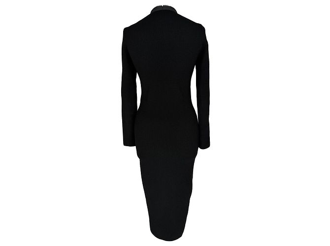 Abito midi in maglia waffle con zip Tom Ford in viscosa nera Nero - vista 3