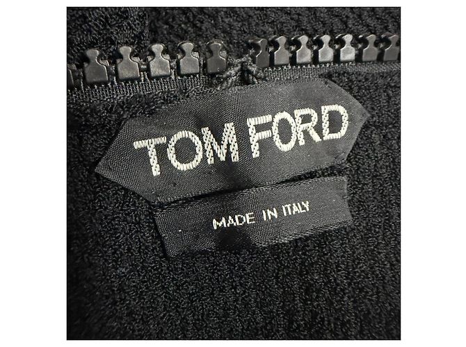 Abito midi in maglia waffle con zip Tom Ford in viscosa nera Nero - vista 4