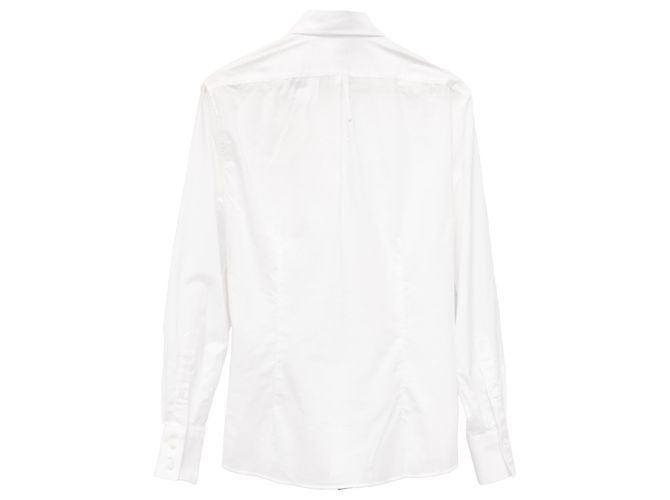 Camisa de vestir de manga larga Brunello Cucinelli en algodón blanco - vista 3