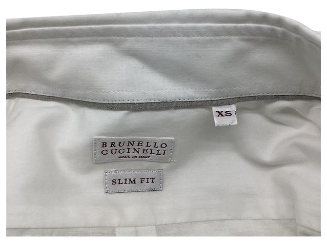 Camisa de vestir de manga larga Brunello Cucinelli en algodón blanco - vista 6