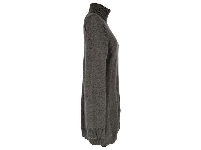 Loro Piana Dunster Mini Kleid aus grauem Kaschmir - Ansicht 2