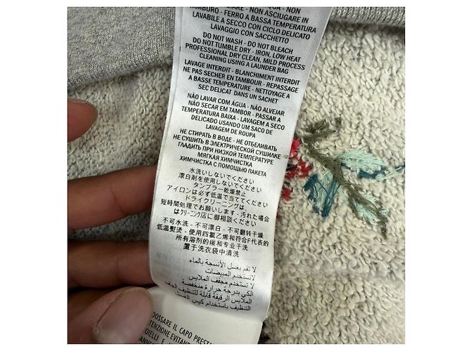 Sudadera Gucci con bordado de tigre en algodón gris - vista 10
