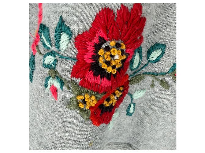 Sudadera Gucci con bordado de tigre en algodón gris - vista 2