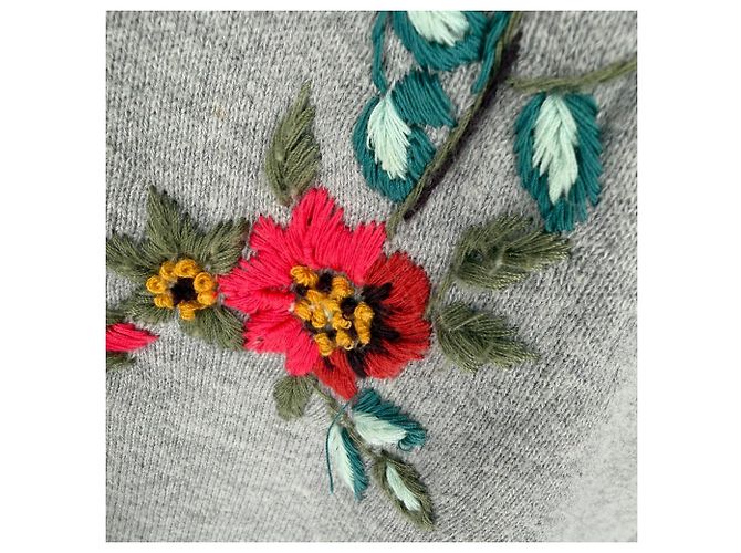 Sudadera Gucci con bordado de tigre en algodón gris - vista 3