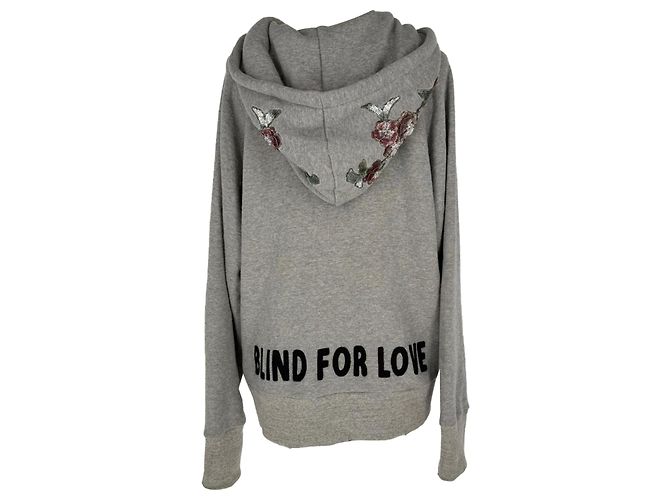Sudadera Gucci con bordado de tigre en algodón gris - vista 5