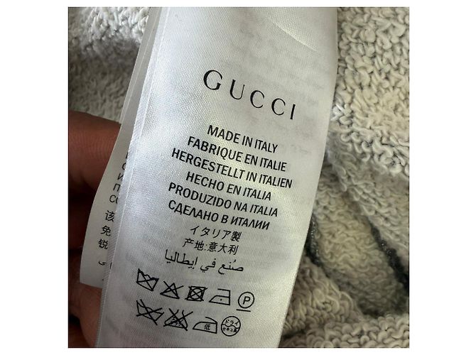 Sudadera Gucci con bordado de tigre en algodón gris - vista 7