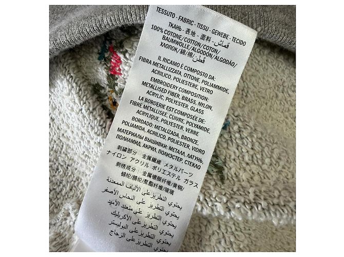 Sudadera Gucci con bordado de tigre en algodón gris - vista 8