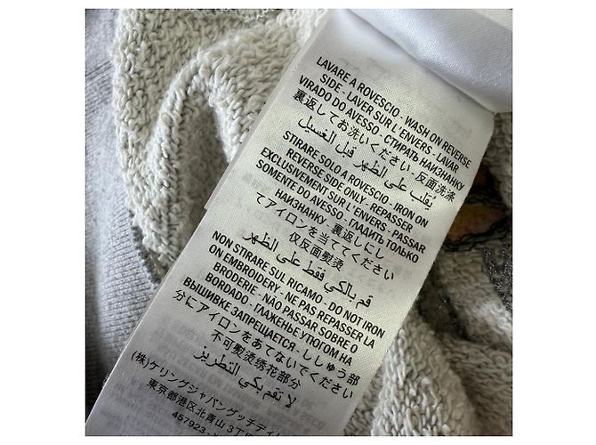 Sudadera Gucci con bordado de tigre en algodón gris - vista 9
