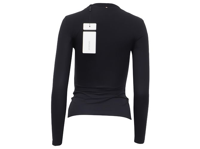 Sportmax Langarm-T-Shirt mit Rundhalsausschnitt aus schwarzer Polyamid - Ansicht 4