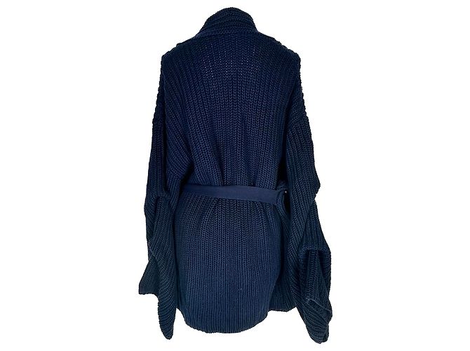 Roland Mouret Strickjacke aus Baumwolle in Navy Blue Marineblau - Ansicht 3