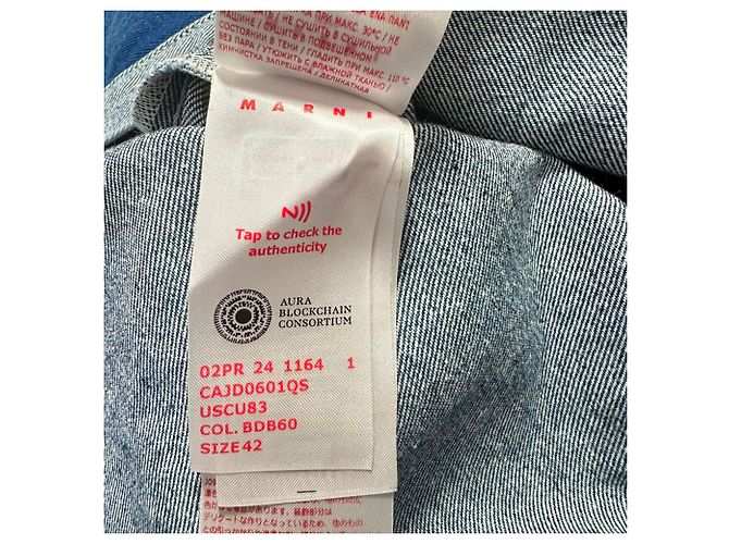 Camicia in denim bicolore Marni in cotone blu - vista 7