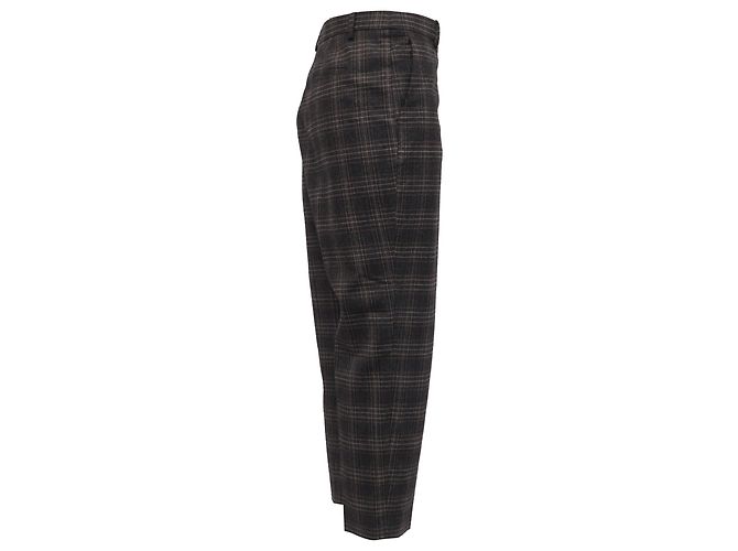 Theory Plaid Trousers in Grey Wool - view 2