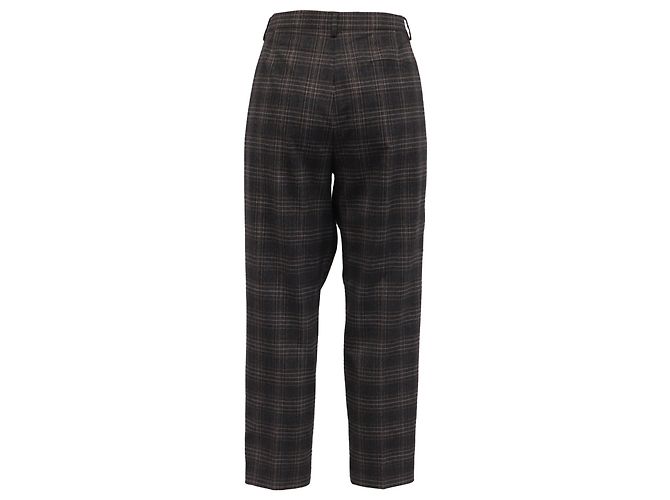 Theory Plaid Trousers in Grey Wool - view 3