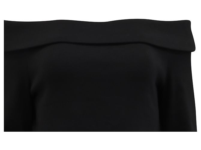 Veronica Beard Fawsett Off Shoulder Top aus schwarzer Baumwolle - Ansicht 2