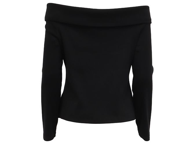 Veronica Beard Fawsett Off Shoulder Top aus schwarzer Baumwolle - Ansicht 4