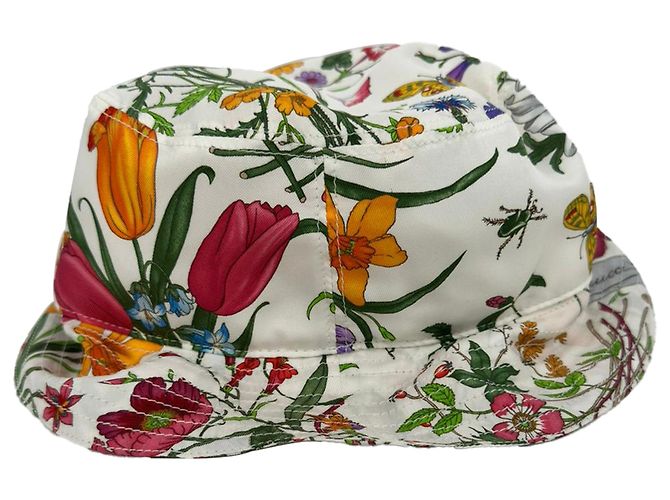 Gorra bucket de twill estampado Gucci en algodón con estampado floral - vista 10