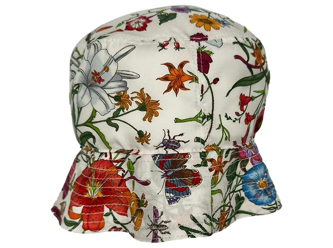 Gorra bucket de twill estampado Gucci en algodón con estampado floral - vista 2