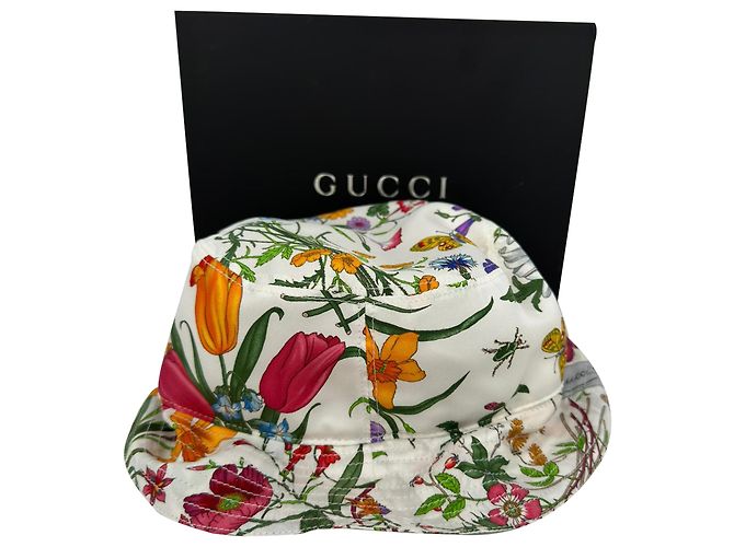 Gorra bucket de twill estampado Gucci en algodón con estampado floral - vista 9
