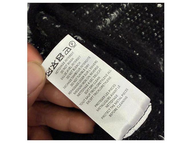 Abrigo de tweed a cuadros de doble botonadura Balmain en viscosa gris - vista 6