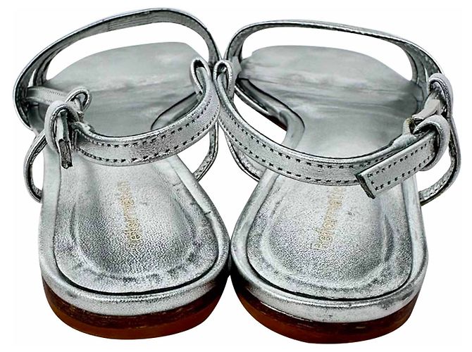 Sandali bassi Millie Lattice in pelle argento Reformation - vista 6