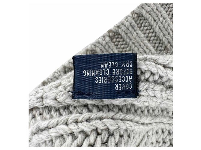 Polo Ralph Lauren Strickpullover aus grauer Seide mit Zopfmuster Braun Rot - Ansicht 7