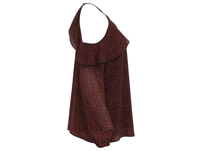 Michael Michael Kors Off-Shoulder-Oberteil mit Rüschen und Paisley-Muster aus Polyester in Burgundy - Ansicht 3