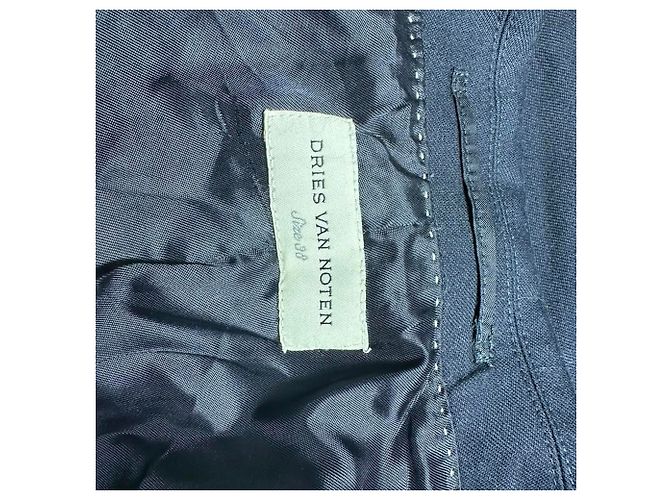Chaleco cruzado Dries Van Noten en algodón azul marino - vista 5