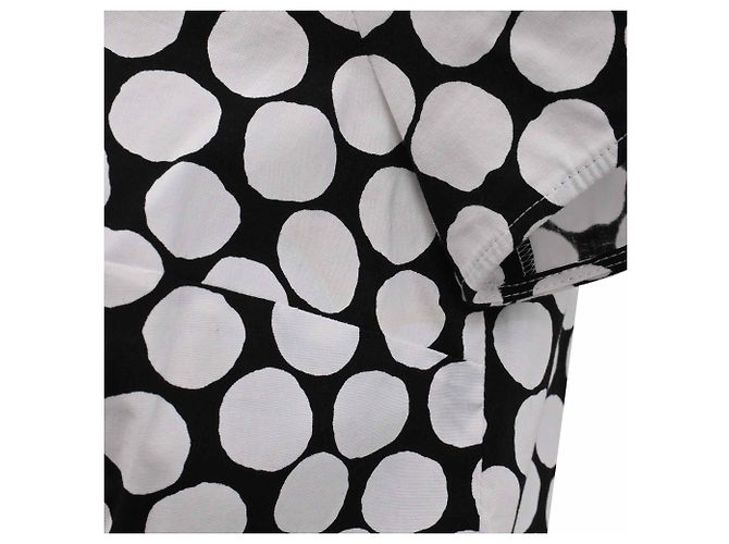 Abito midi a pois Oscar De La Renta in cotone bianco e nero - vista 10