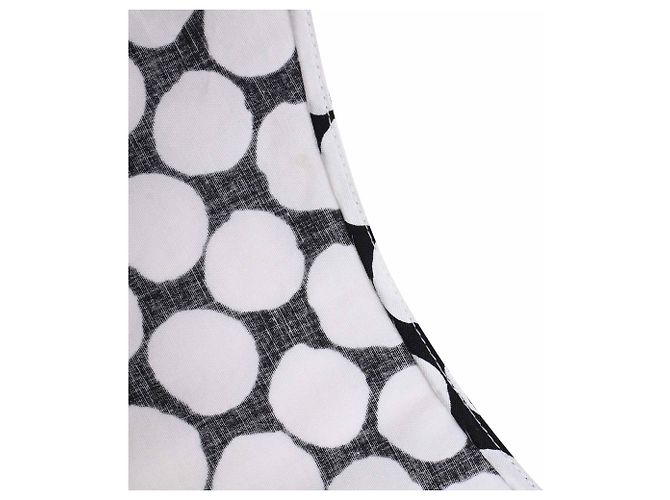 Abito midi a pois Oscar De La Renta in cotone bianco e nero - vista 11
