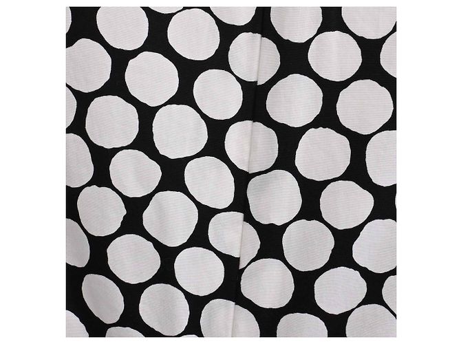 Abito midi a pois Oscar De La Renta in cotone bianco e nero - vista 12