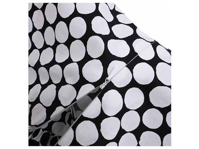 Abito midi a pois Oscar De La Renta in cotone bianco e nero - vista 8