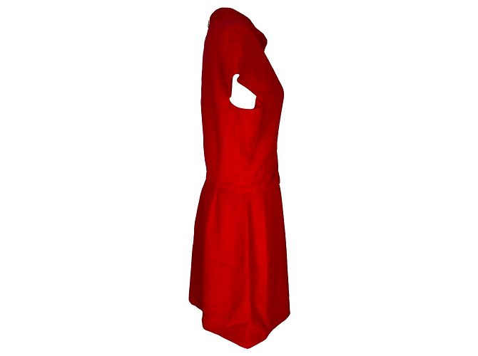 Abito midi Versace con drappeggio e spacco frontale in viscosa rossa Rosso - vista 2